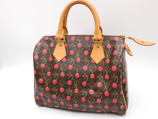 LOUIS VUITTON Monogram Cherry Speedy 25 Hand Bag Boston Bag Canvas M95009