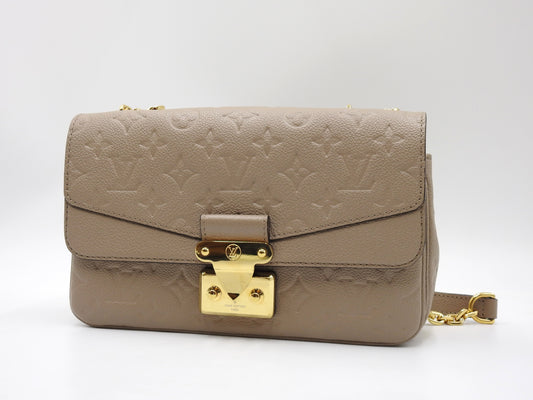 LOUIS VUITTON Monogram Empreinte Marceau Chain Shoulder Bag Dune M46199
