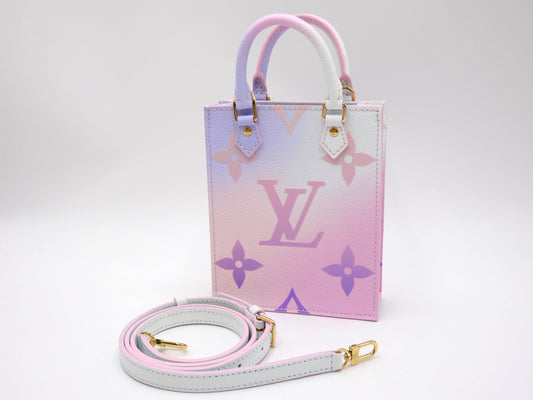 LOUIS VUITTON Monogram Sunrise Pastel Petit Sac Plat 2way Tote Bag M81341