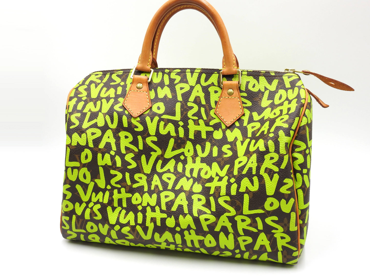 LOUIS VUITTON Monogram Graffiti Speedy 30 Boston Hand Bag Green M93706