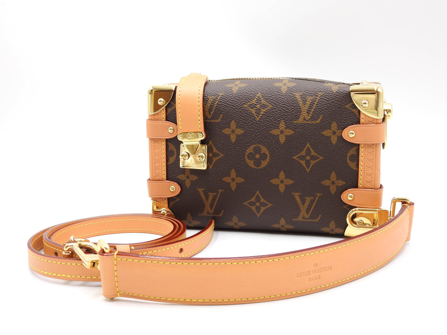LOUIS VUITTON Monogram Side Trunk PM 2way Shoulder Hand Bag Leather M46815
