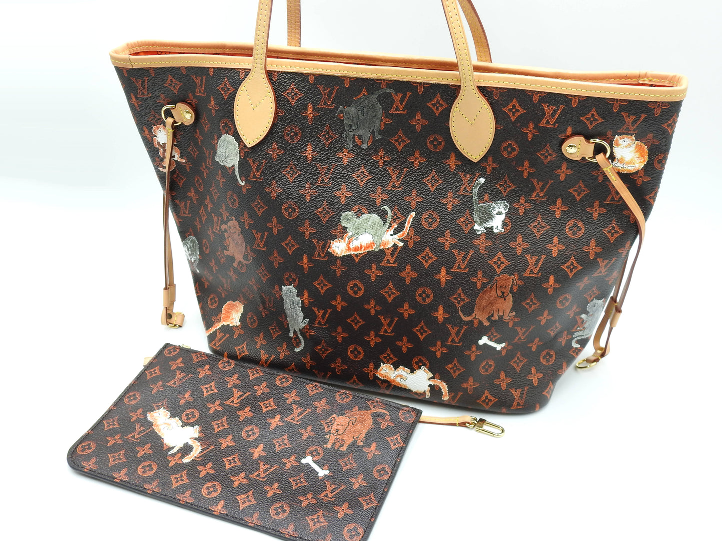 LOUIS VUITTON Monogram Catogram Neverfull MM Tote Bag Shoulder Bag M44441