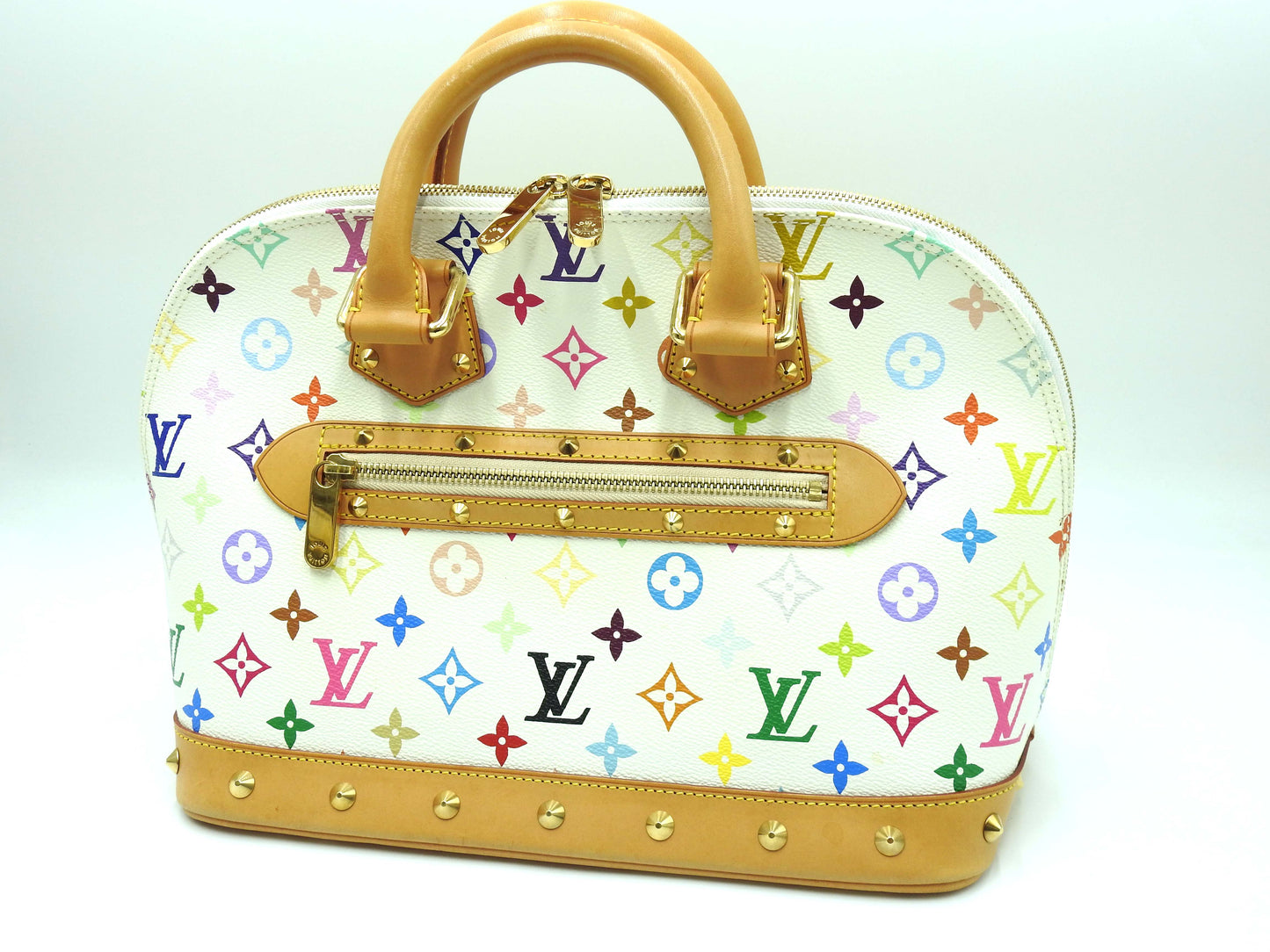 LOUIS VUITTON Alma Hand Bag Multicolor Bron White M92647