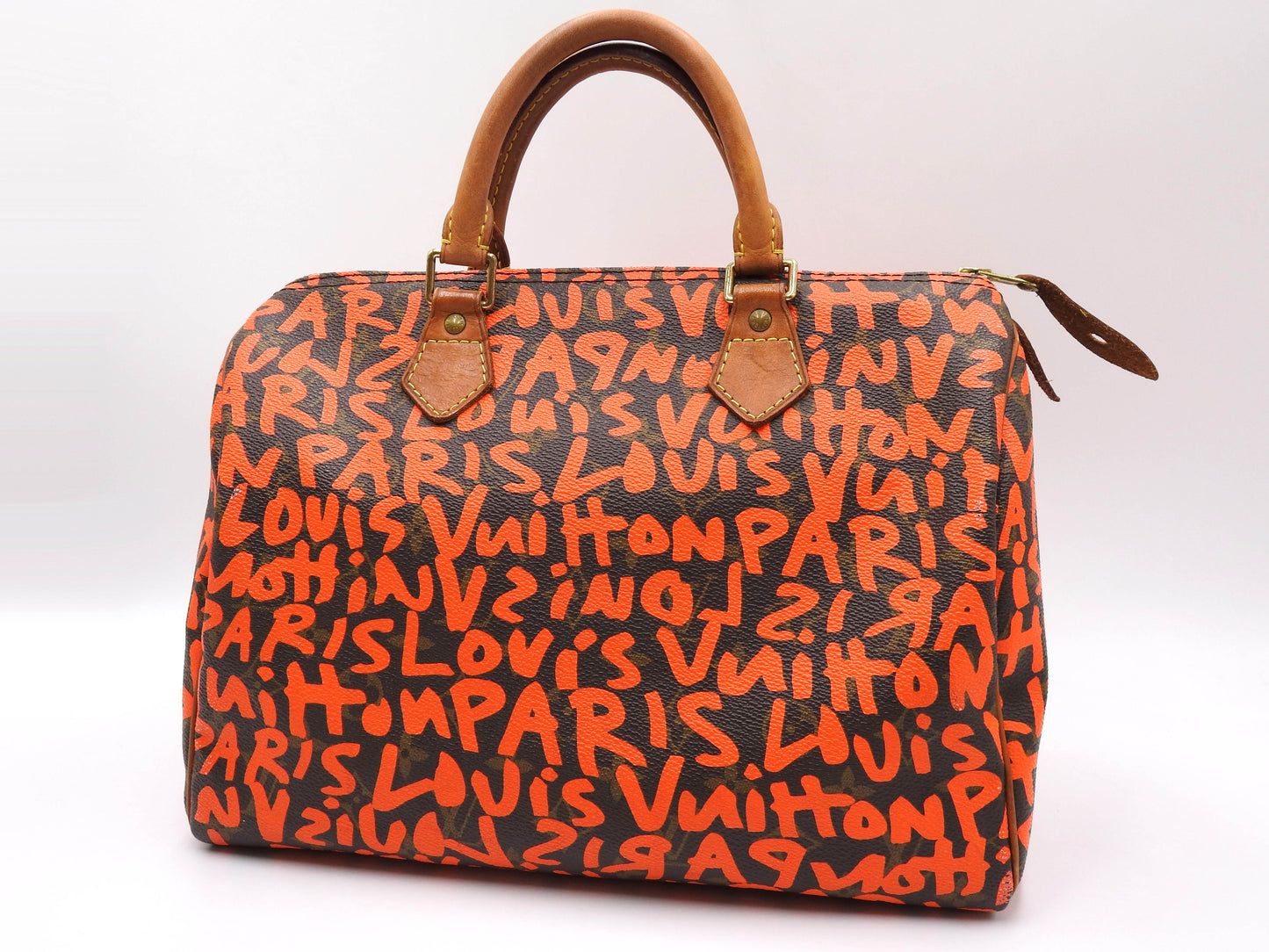LOUIS VUITTON Monogram Graffiti Speedy 30 Boston Hand Bag Orange M93705