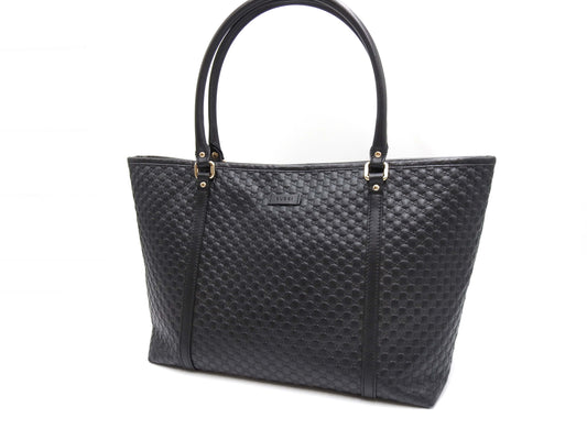 GUCCI Micro Guccissima Joy Shoulder Tote Bag Leather Black 449647 Outlet
