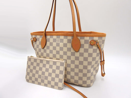 LOUIS VUITTON Damier Azur Neo Neverfull PM Shoulder Tote Bag N41362