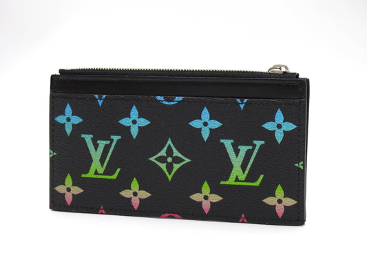 LOUIS VUITTON Monogram Gradient Zip Coin Purse Card Holder Black M14261