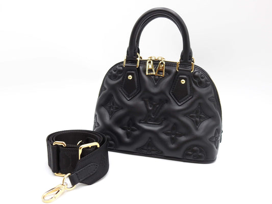 LOUIS VUITTON Alma BB 2way Shoulder Hand Bag Bubblegram Black M59793