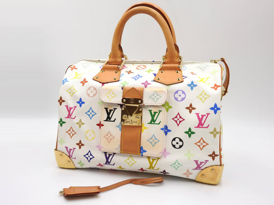 LOUIS VUITTON Speedy 30 Boston Hand Bag Multicolor Bron White M92643