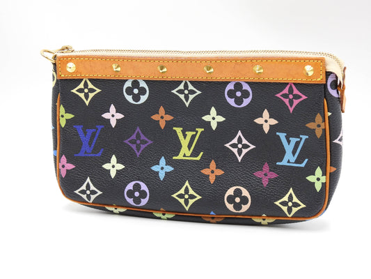 LOUIS VUITTON Pochette Accessories Pouch Monogram Multicolor Black M92648