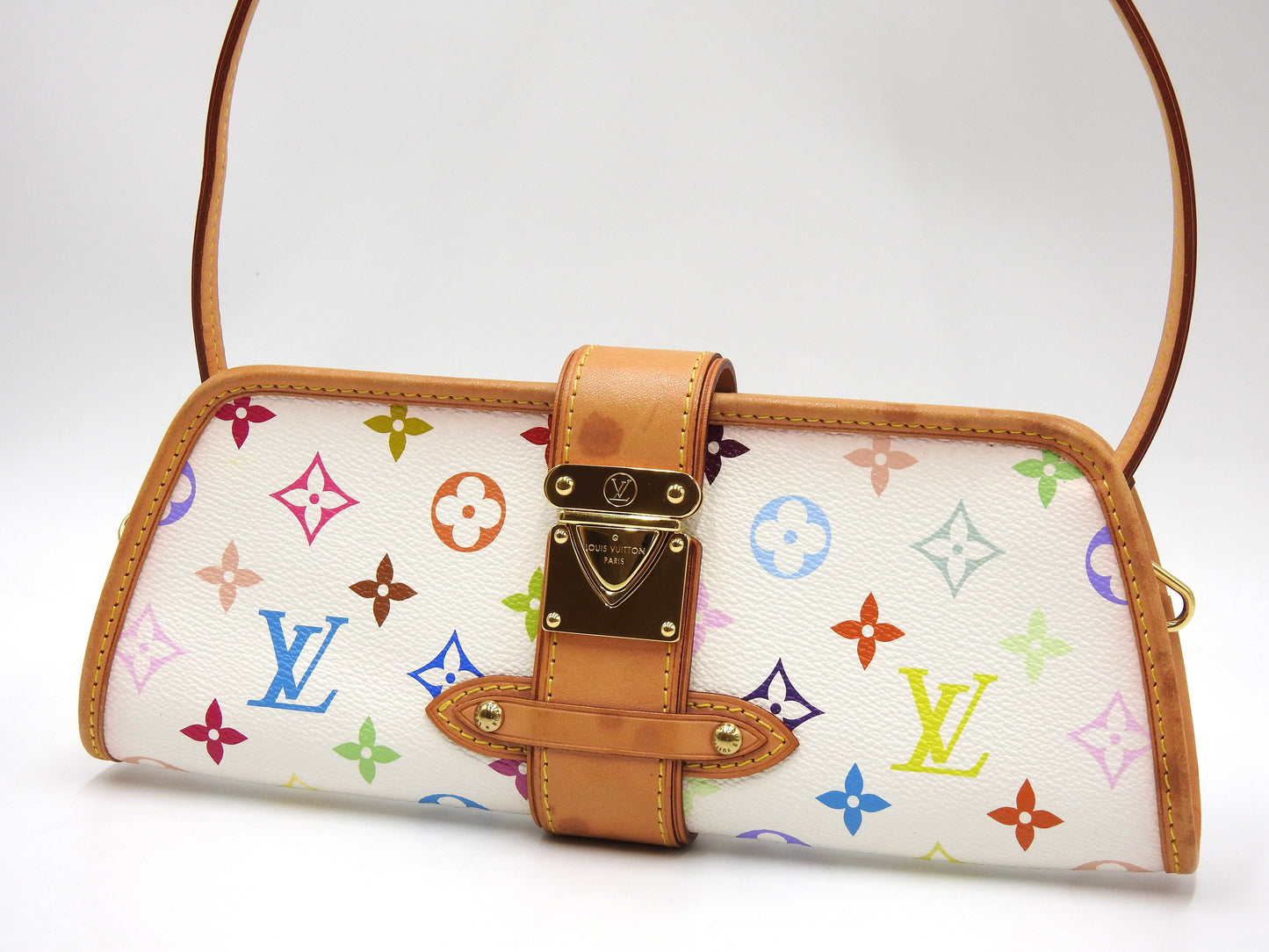 LOUIS VUITTON Shirley Shoulder Bag Monogram Multicolor Bron White M40049