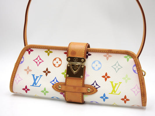 LOUIS VUITTON Shirley Shoulder Bag Monogram Multicolor Bron White M40049