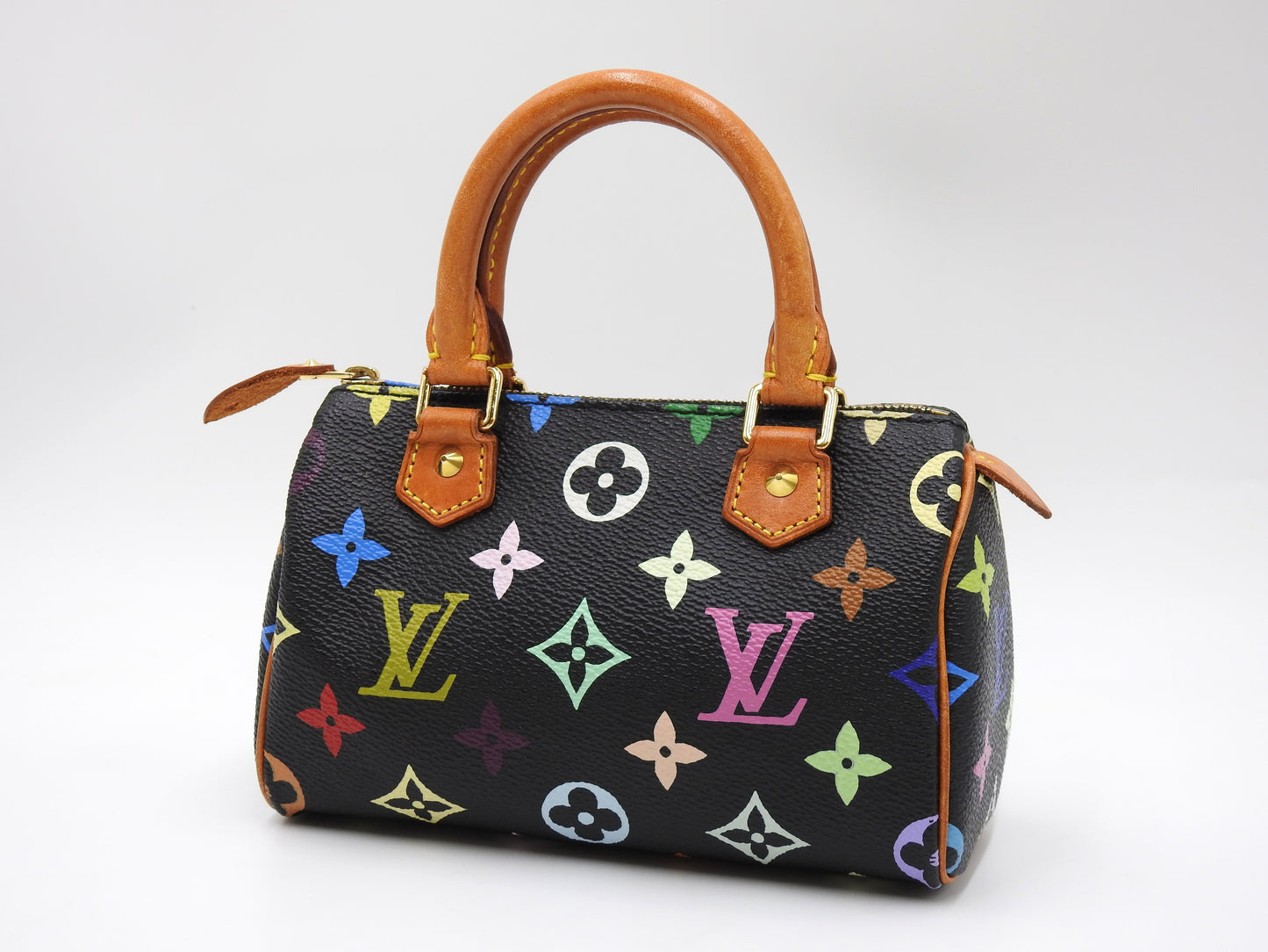LOUIS VUITTON Monogram Mini Speedy Hand Bag Multicolor Noir Black M92644