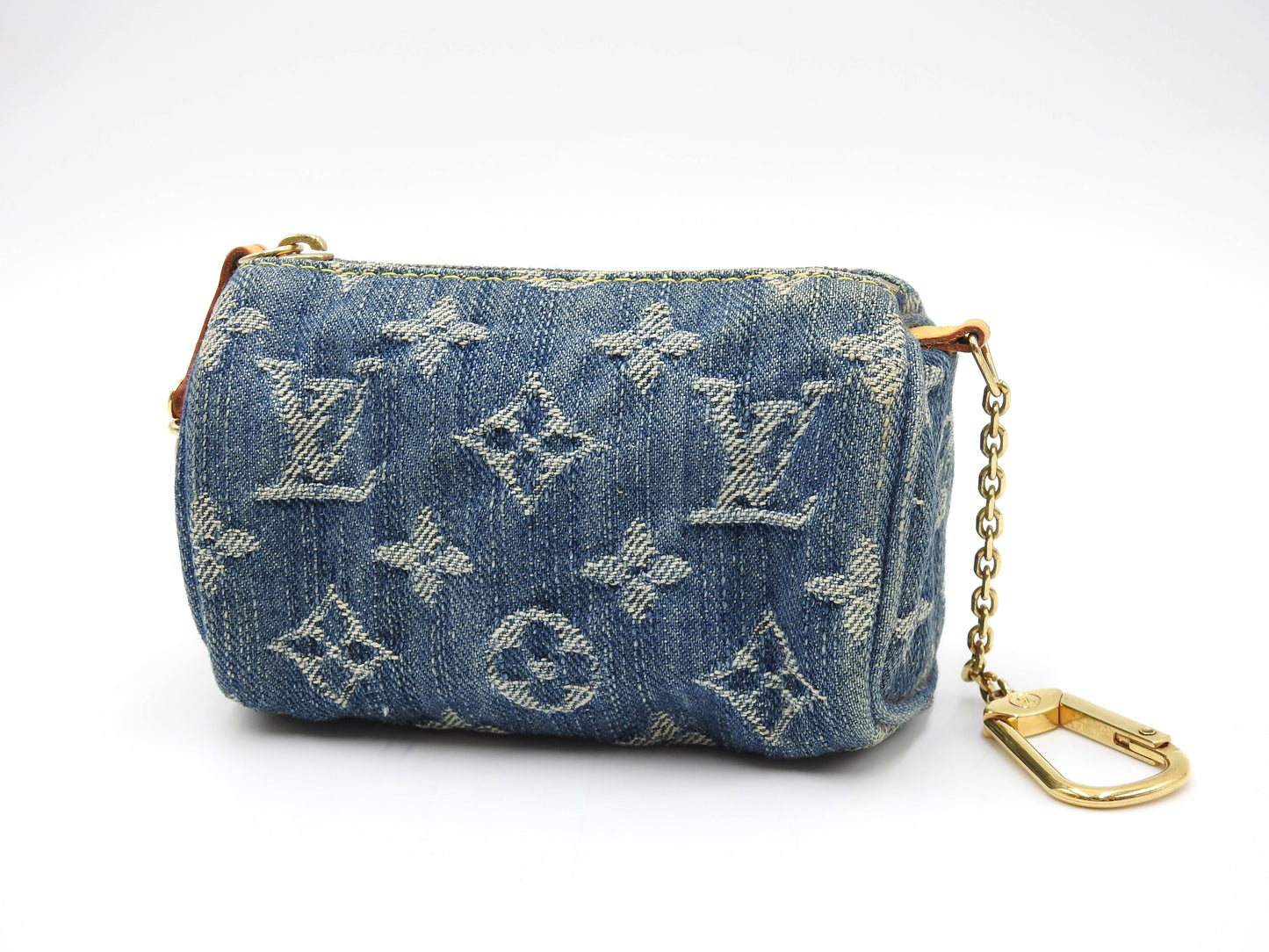 LOUIS VUITTON Monogram Denim Trousse Speedy PM Pouch Blue M95082