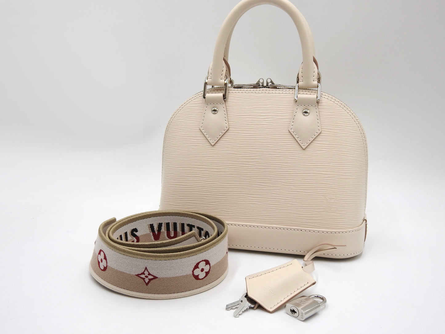 LOUIS VUITTON Epi Alma BB Hand Shoulder Bag Epi Leather M58706 Quartz Ivory