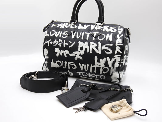 LOUIS VUITTON Speedy P9 Bandouliere 30 Scribble Hand Shoulder Bag M26175