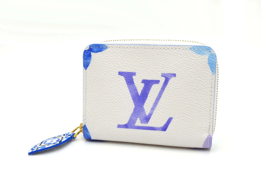 LOUIS VUITTON Monogram Giant By The Pool Zippy Coin Purse Blue White M82417