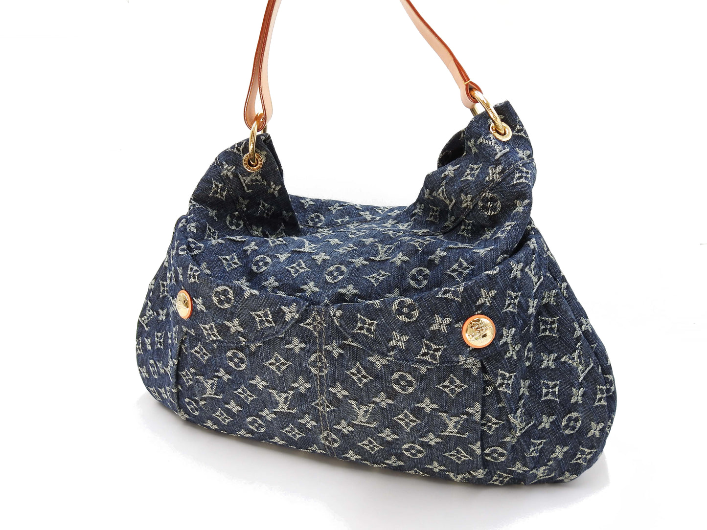LOUIS VUITTON Daily GM Monogram Denim Shoulder Bag Blue M40493