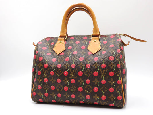 LOUIS VUITTON Monogram Cherry Speedy 25 Hand Bag Boston Bag Canvas M95009