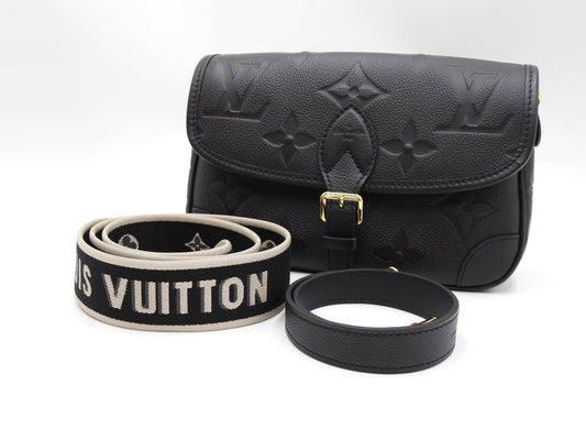 LOUIS VUITTON Monogram Empreinte Diane Shoulder Hand Bag Black M46386