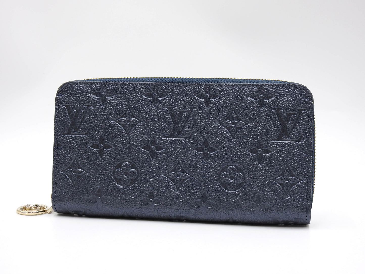LOUIS VUITTON Monogram Empreinte Zippy Long Wallet Leather Navy M82838