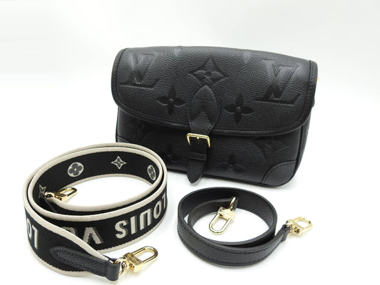 LOUIS VUITTON Monogram Empreinte Diane Shoulder Hand Bag Black M46386