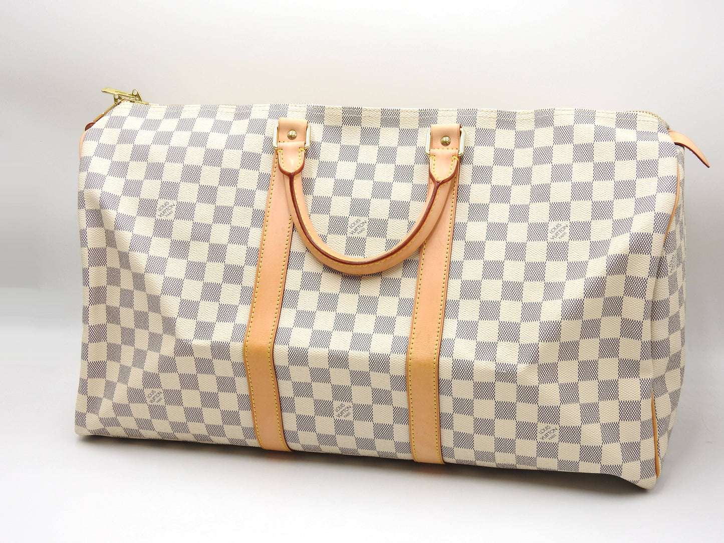 LOUIS VUITTON Damier Azur Keepall 50 Boston Bag Travel Bag N41430