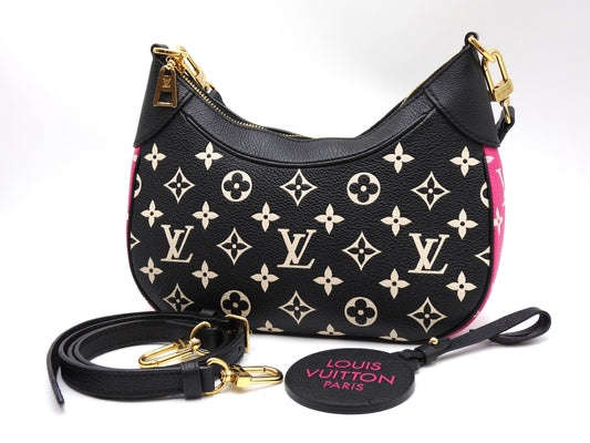 LOUIS VUITTON Monogram Empreinte Bagatelle Shoulder Hand Bag Black M46091