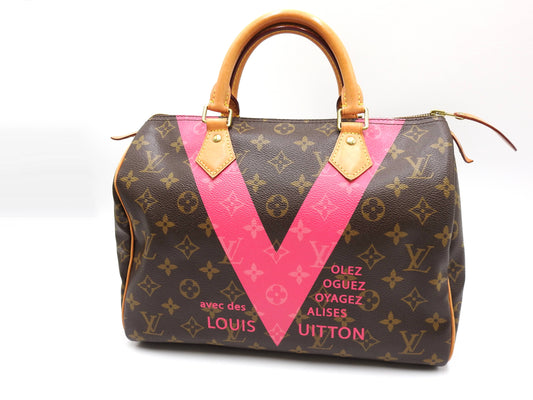 LOUIS VUITTON Monogram V Speedy 30 Hand Bag Boston Bag M41533