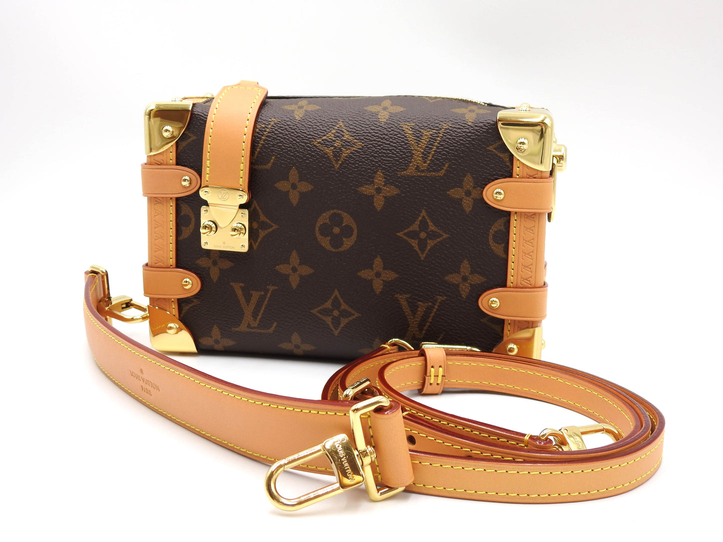 LOUIS VUITTON Monogram Side Trunk PM 2way Shoulder Hand Bag Leather M46815