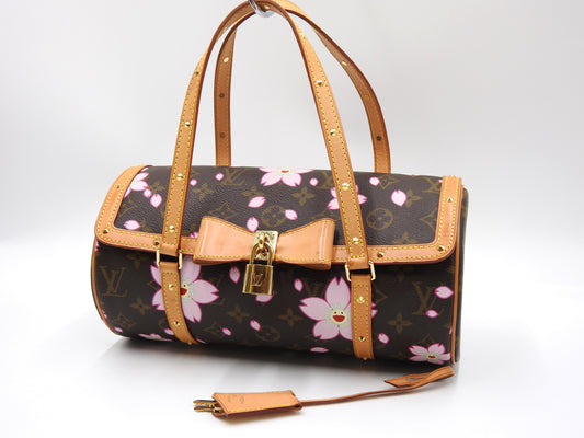 LOUIS VUITTON Papillon Shoulder Hand Bag Monogram Cherry Blossom M92009