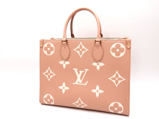 LOUIS VUITTON Monogram Empreinte Giant OnTheGO MM Shoulder Tote Bag M46286