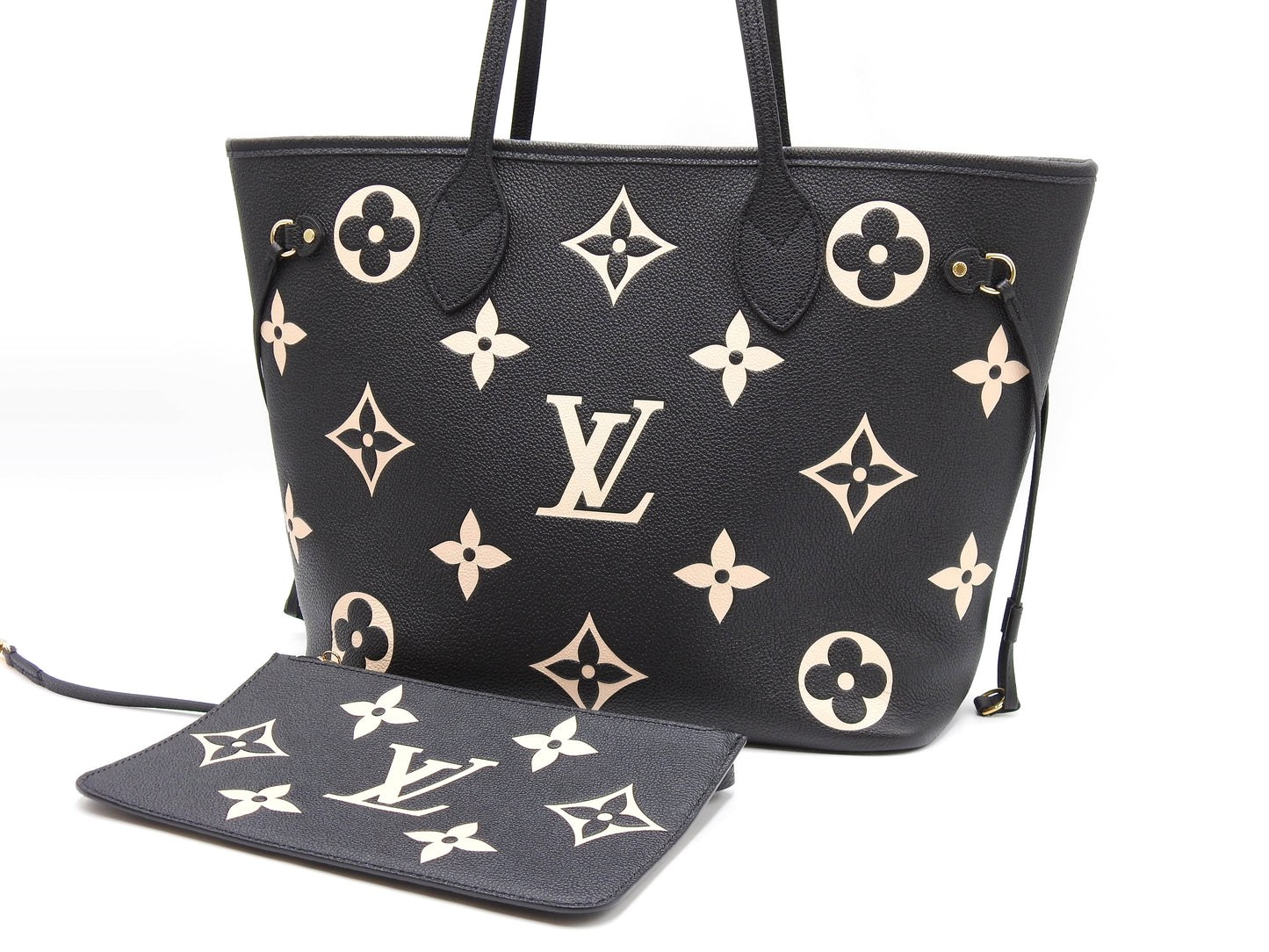 LOUIS VUITTON Monogram Empreinte Neverfull MM Tote Shoulder Bag M58907