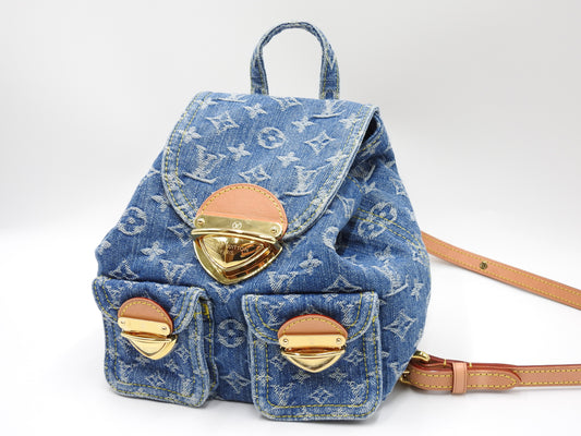 LOUIS VUITTON Venice LV Remix Mini Backpack Bag Monogram Denim M46836