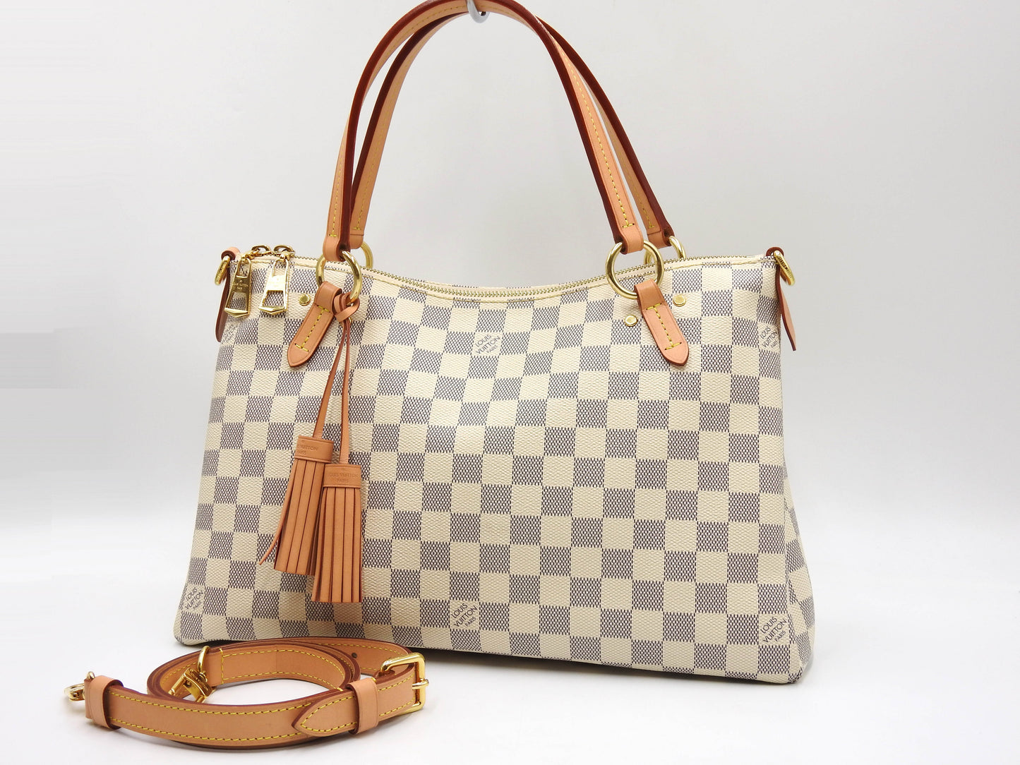 LOUIS VUITTON Lymington Tote Bag Shoulder Bag Damier Azur Tassel N40022