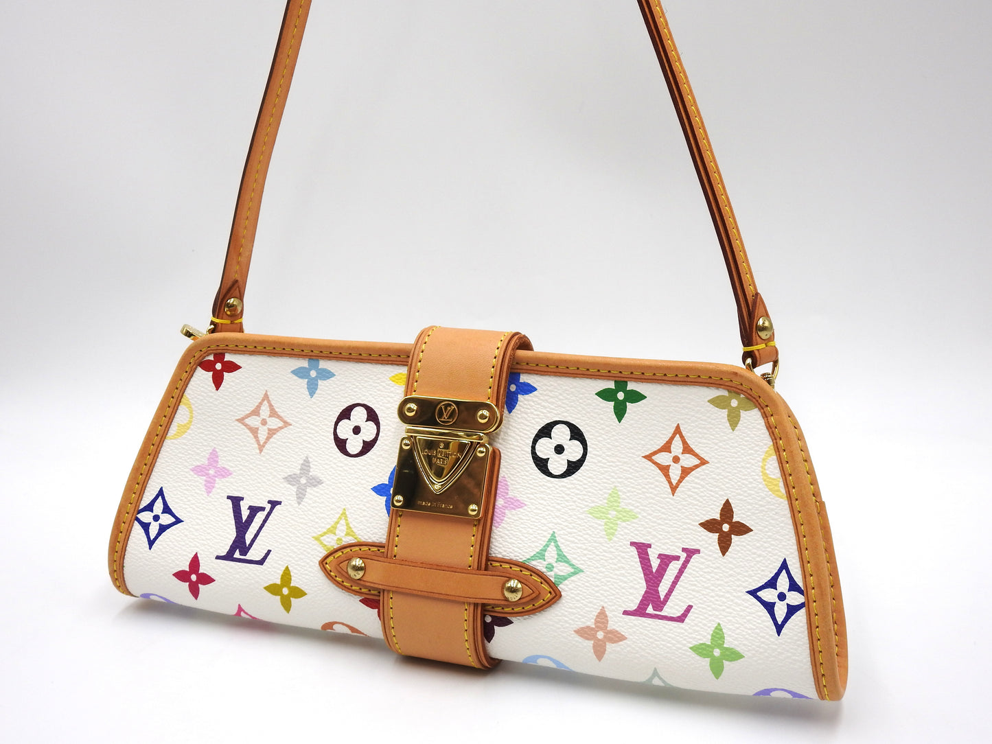 LOUIS VUITTON Shirley Shoulder Bag Monogram Multicolor Bron White M40049