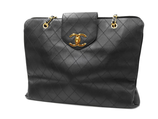 CHANEL Vintage Super Model Bicolore Chain Shoulder Bag Tote Bag Lambskin