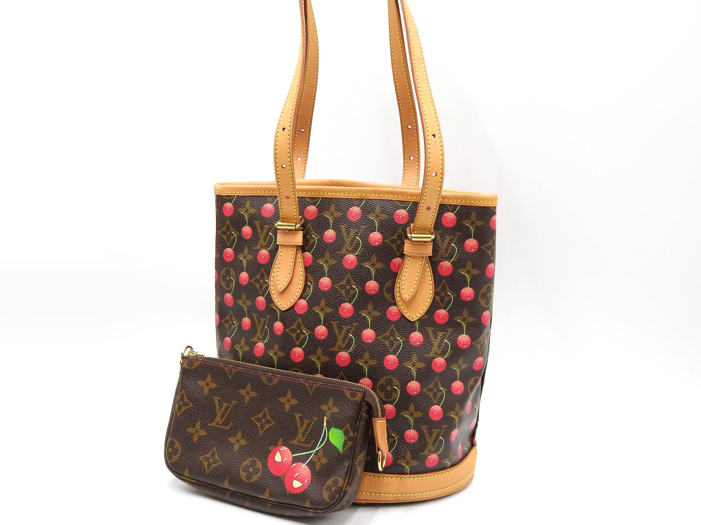 LOUIS VUITTON Monogram Cherry Bucket PM Shoulder Tote Bag Pouch M950123