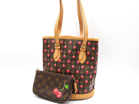 LOUIS VUITTON Monogram Cherry Bucket PM Shoulder Tote Bag Pouch M950123