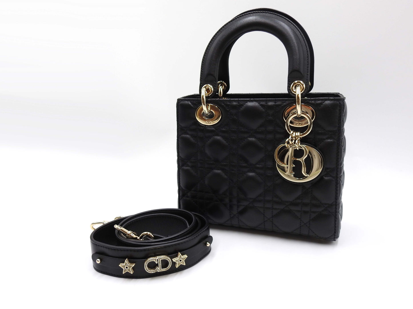Christian Dior My Abc Lady Dior Small Shoulder Hand Bag Lambskin Black