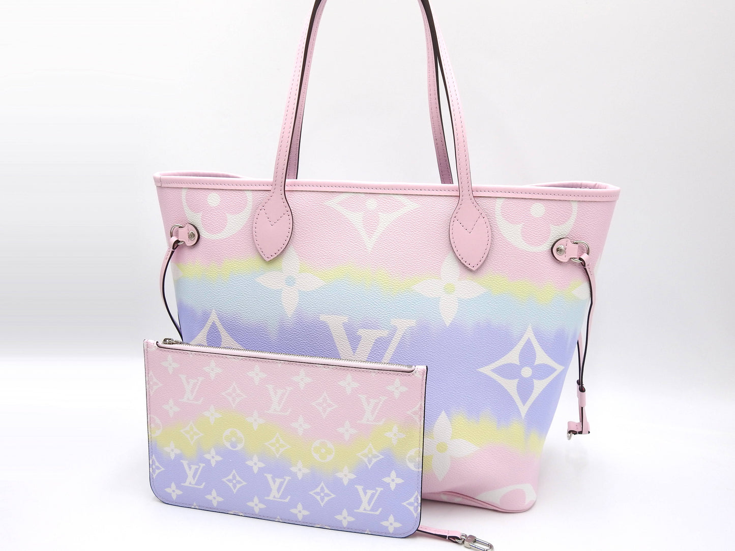 LOUIS VUITTON Monogram Escale Neverfull MM Shoulder Bag Pastel Pink M45270