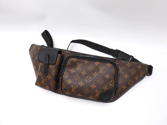LOUIS VUITTON Monogram Macassar Christopher Bum Bag Waist Body Bag M45337