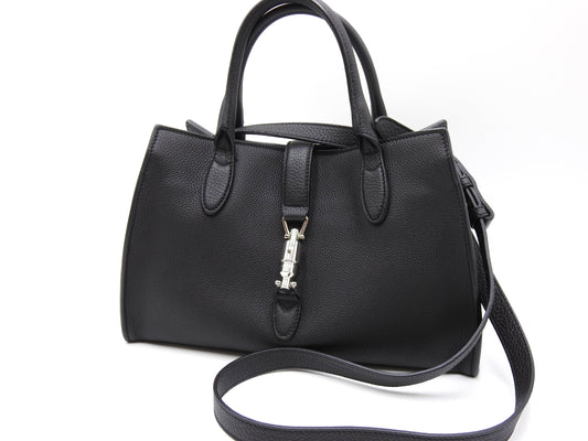 GUCCI New Jackie 2way Hand Bag Shoulder Bag Calf Leather Black 365460