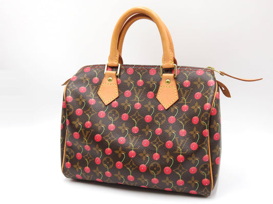 LOUIS VUITTON Monogram Cherry Speedy 25 Hand Bag Boston Bag Canvas M95009