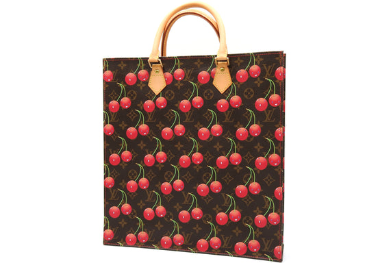 LOUIS VUITTON Monogram Cherry Sac Plat Tote Hand Bag Canvas M95010