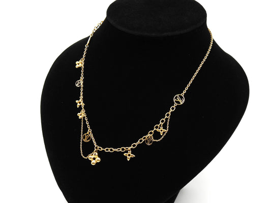 LOUIS VUITTON Collier Blooming Necklace GP Flower Brass M64855