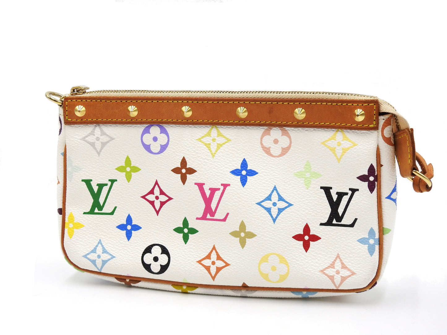 LOUIS VUITTON Pochette Accessories Pouch Monogram Multicolor White M92649