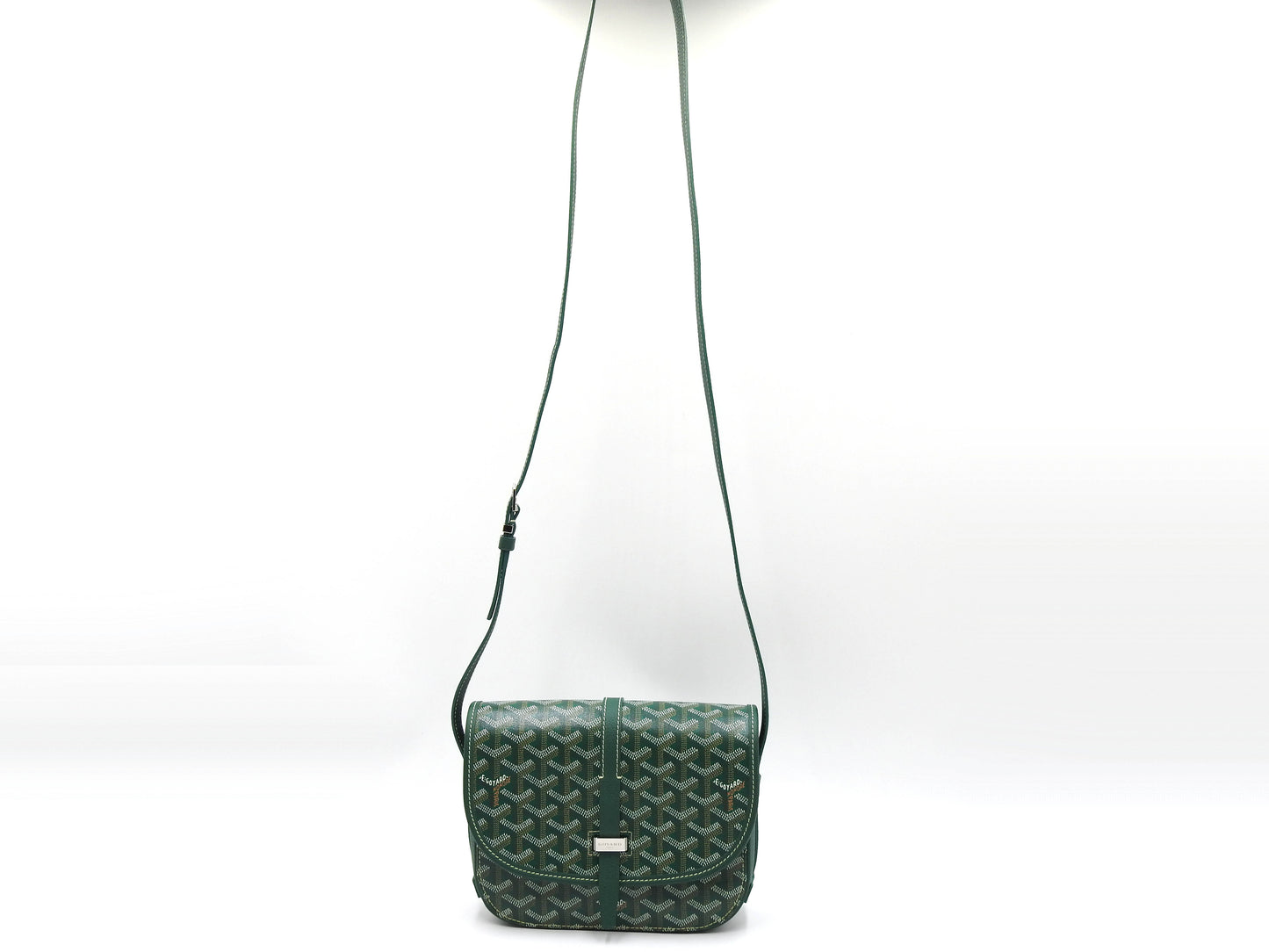 GOYARD Belvedere PM Shoulder Bag PVC Canvas Leather Green