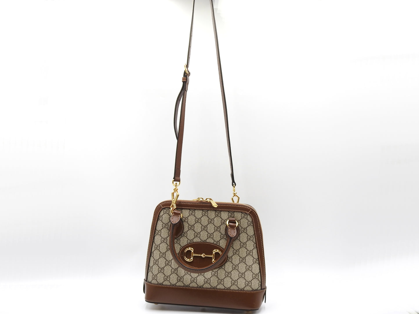 GUCCI GG Supreme Horsebit 1955 Small Top Handle Shoulder Bag PVC 621220
