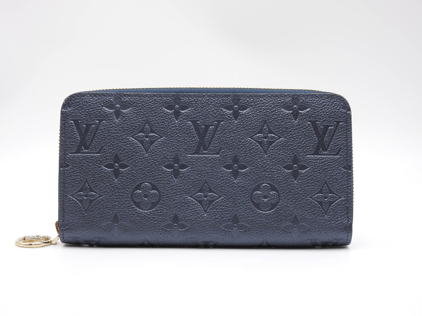 LOUIS VUITTON Monogram Empreinte Zippy Long Wallet Leather Navy M82838